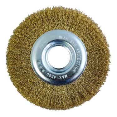 Imagem de Escova Circular Aço Latonada 6x1.2 Pol. C/ Buchas Disflex - DSILFLEX