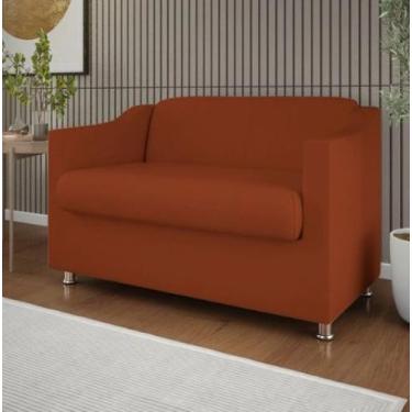 Imagem de Sofá Namoradeira Tilla Sala de Espera - Suede - Palladium Decor, Terra