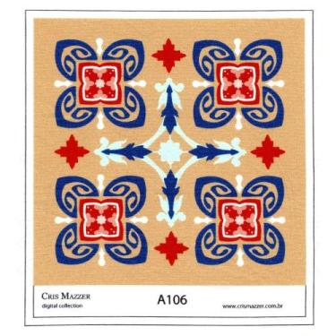 Imagem de Aplique de Tecido Coleção Ladrilho Mostarda - A106 - Cris Mazzer