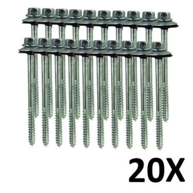 Imagem de Kit 20 Parafuso para Telha com Arruelas 5/16''X150 mm - Parafuso de Te