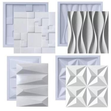 Imagem de Formas De Gesso 3D Cimento Molde Plástico Abs Placa Parede