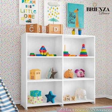 Imagem de Organizador Multiuso Infantil 6 Nichos Branco Marrocos - Bela Casa Mov