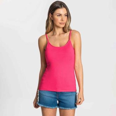 Imagem de Blusa Alça Feminina Básica Viscolycra Pink - Rovitex, Rosa escuro, P