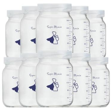 Imagem de Kit com 20 Potes de Vidro para Armazenar Leite Materno 200ml Com Gradu