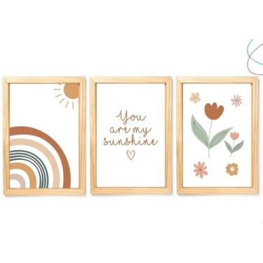 Imagem de Quadros Decorativos do Tema Arco-íris Boho Escandinavo 30X40 - Creativ