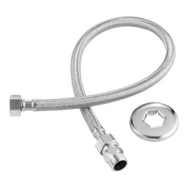 Imagem de Engate Trançado Mangueira Aço Inox 40 cm Quente Frio Cromado   - Holy 