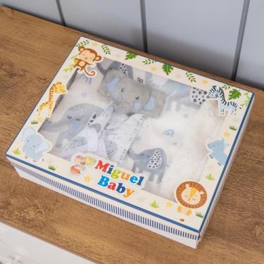 Imagem de Combo Cobertor e Naninha para Bebe - Zan Baby, Elefante Azul