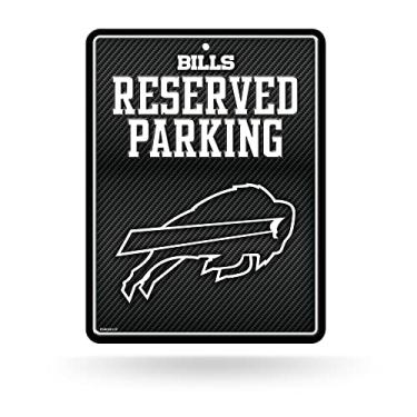 Imagem de Rico Industries Placa de estacionamento em metal de fibra de carbono NFL Buffalo Bills 21,5 cm x 28 cm - ótima para cavernas masculinas, quarto, escritório, decoração de casa