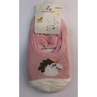 Imagem de Meia Sapatilha Pilates Infantil menina com Estampas Antiderrapante - H