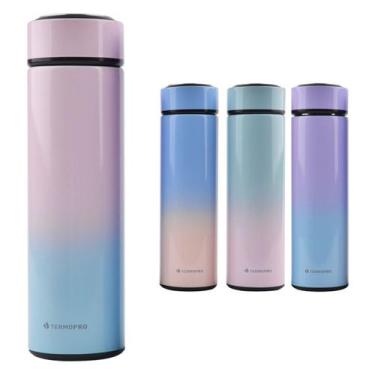Imagem de Squeeze Térmico Garrafinha Agua Inox Tie Dye 500ml Termopro, Rosa, Chi
