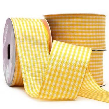 Imagem de Fita Xadrez XT009 38mm com 10 Metros - Fitas Progresso, 038 AMARELO OU