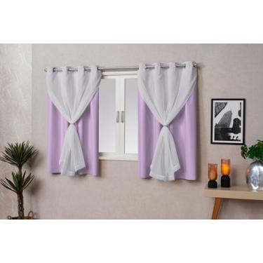 Imagem de CORTINA BLACKOUT COM VOIL PVC 2,00m x 1,30m - LAMARCA CASA, LILAS