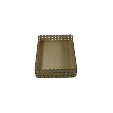 Imagem de Bandeja Pérolas Retangular 15x20x5cm Lisa - MDF a Laser - 895 - Arte M