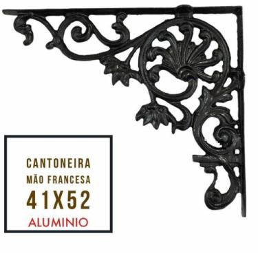 Imagem de kit 2 Mão Francesa Cantoneira 35 Cm Aluminio Preto - Funditex, 35X36 C