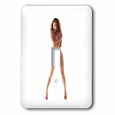 Imagem de 3dRose LLC lsp_158243_1 USA Girl Sexy, biquíni, bonito, menina, jovem, feminina, roupa de banho, morena, maiô único interruptor