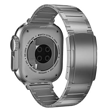 Imagem de WIGERLON Compatível com Apple Watch Ultra Titanium Band de 49 mm, compatível com iWatch série 8/7 de 45 mm e 44 mm, cinza