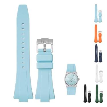 Imagem de Pulseira de borracha de liberação rápida de 11 mm para Tissot PRX Powermatic 80 de 35 mm, pulseiras de relógio de substituição com fivela para Tissot PRX Series - várias cores (turquesa)