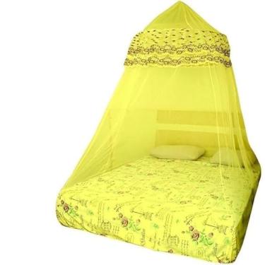 Imagem de Mosquiteiro Teto Casal com Elástico, Mosquiteiro Cortina, Amarelo