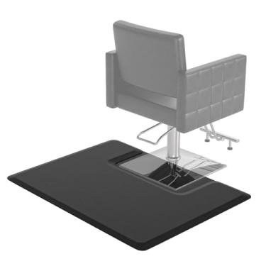 Imagem de OmySalon Tapete de barbeiro de 9,5 cm x 10 cm antifadiga para estilista em pé, base quadrada para cabelo confortável de 0,9 cm de espessura para cadeira de salão de beleza, corte de cabelo,
