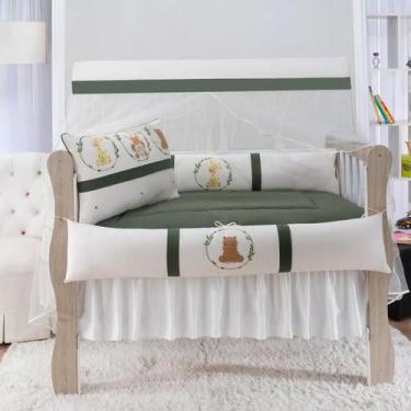 Imagem de Kit Berço Americano Menina E Menino Completo 9 Peças Safari Arco Verde