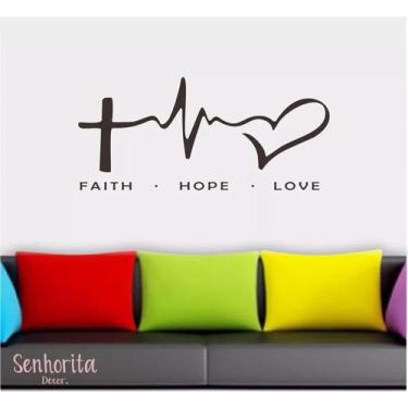 Imagem de Adesivo Para Fé Esperança E Amor Infinito - Senhorita Decor - pinkie