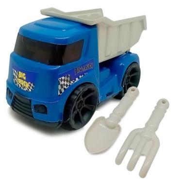 Imagem de Caminhão Caçamba Basculante c/ Pá e Rastelo Brinquedo Infantil - AMAR 