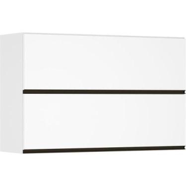Imagem de Armário Perola Basculante Duplo 120cm 2 Portas Branco Polar - LUCIANE 