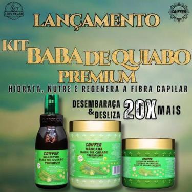 Imagem de Kit Cliente Baba de Quiabo Premium Coiffer 3 Passos Para Hidratação, N