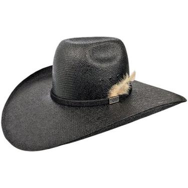 Imagem de Chapéu Country Preto com Pena aba 12 cm Copa Alta fazendeiro - Mundial