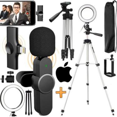 Imagem de Kit Youtuber Tripé Pedestal Microfone Sem Fio Wireless - Leffa Shop
