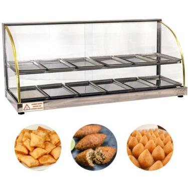 Imagem de Estufa Para Salgados Dupla 12 Bandejas Titã Vitrine Expositor Inox Lin