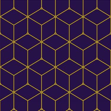 Imagem de Papel De Parede Temático Geométrico Cubos Roxo - 3,00x0,50m - DEKAL DE