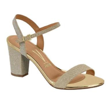 Imagem de Sandalia vizzano glitter salto medio ref 6262.474.26594, 38, Dourado