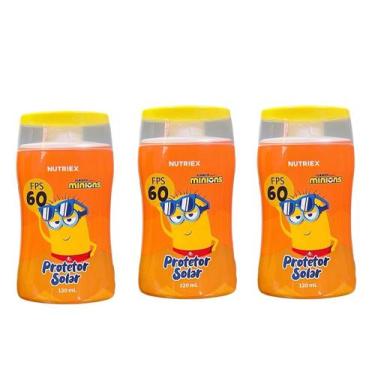 Imagem de Kit 3 Protetor Solar Fator 60 Minions 120ml Bioactive E - Sunday