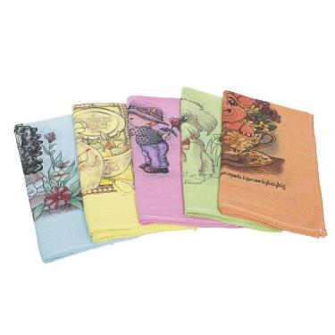 Imagem de Pano de Prato Estampado Colorido Kit 20 Unidades - TEXTIL LORRANI