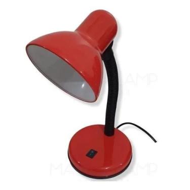 Imagem de Abajur Leitura Costura Manicure Articulável Escritório Vermelho - GMH 