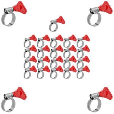 Imagem de Kit 25 Abracadeiras Aco Carbono Borboleta fita 9mm 12x16mm - Marbo