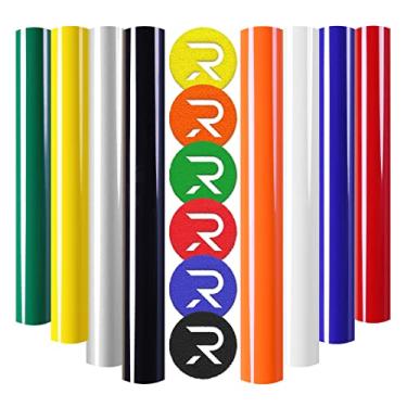 Imagem de HTVRONT Transferência de Calor de Vinil Puff - 8 Unidades de Vinil Puff 3D Em 8 Cores Sortidas, Vinil de Transferência de Calor 3D Puff para Camisetas, Pacote de Vinil Puff Htv 12X10 "Para Cricut, Sil