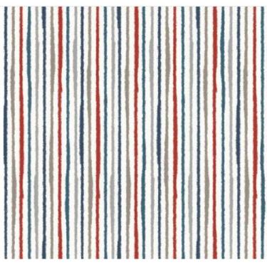 Imagem de Papel De Parede Bobinex Revoada - Listra Aquarela Azul, Cinza E Vermel
