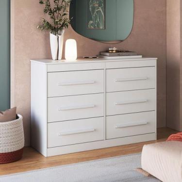 Imagem de Cômoda Arizona 6 Gavetas 100% Mdf Branco - Doripel - Doripel Móveis, B