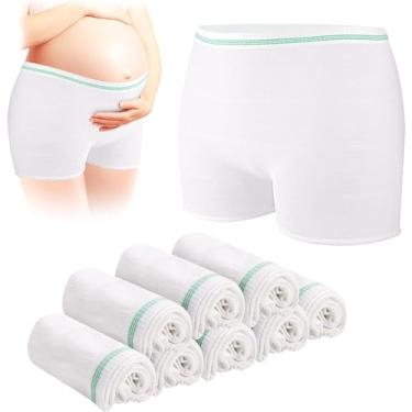 Imagem de CARER Healthcare Incontinence Pregnancy Roupa íntima de malha pós-parto, reutilizável, cintura alta elástica pós-parto, 8 peças, XXG