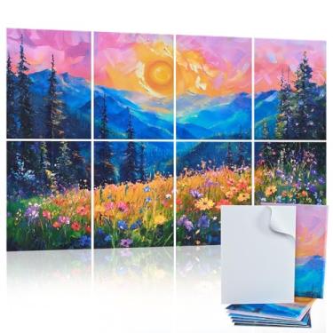 Imagem de Tutmyrea Pacote com 8 painéis acústicos artísticos, painéis de parede autoadesivos à prova de som, painéis decorativos de absorção de som, tratamento acústico para estúdio de gravação em casa e