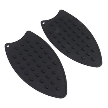 Imagem de 2 Pçs Silicone Resistente Ao Impacto Almofada de Descanso de Ferro Resistente Ao Calor Esteira de Ferro de Silicone para Tábuas de Passar Ferros Proteção Forte para Roupas (Preto)