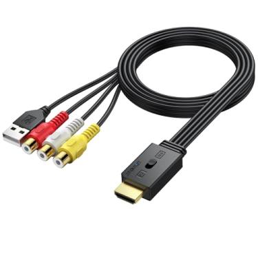 Imagem de AUTOUTLET RCA para HDMI Conversor, 1080P AV para HDMI adaptador suporta 16:9/4:3, PAL/NTSC com cabo RCA fêmea de 60 cm para Wii, PS1/PS2, Xbox, N64, Gamecube