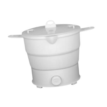 Imagem de Fenteer Panela elétrica dobrável para ferver água, chaleira elétrica, mini panela de aquecimento para acampamento