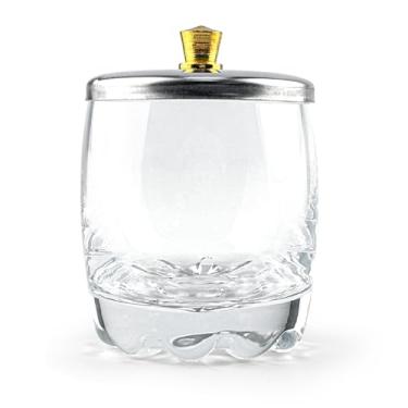 Imagem de Copo de vidro de desinfecção de cristal acrílico líquido em pó Dappen Dish com tampa de metal de aço inoxidável ferramenta de vidro para arte de unhas, HJ-NAPB028