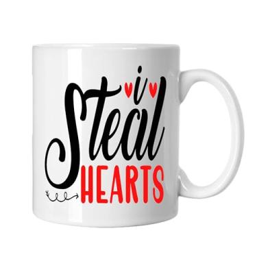 Imagem de SpreadPassion Caneca de café I Steal Hearts, presente para namorado e namorada, ideia de presente de dia dos namorados, presente para marido e esposa, ideia de presente de aniversário do dia dos