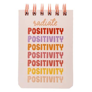 Imagem de Graphique Bloco de notas pequeno Wiro – Design positivo – 9 cm x 14 cm, 200 páginas pautadas, interior personalizado e parte superior espiral – perfeito para deixar mensagens e tomar notas