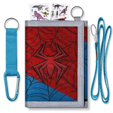 Imagem de Yollber Carteiras infantis para meninos com bolso para moedas, carteiras para meninos de 4 a 18 anos, carteira dobrável para meninos, novidade para presentes de aniversário para crianças, aranha 1,