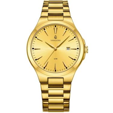 Imagem de Relógio Masculino De Pulso Clássico Minimalista Aço Inoxidável 40mm Vanglore Upclassic 4355a Social Esporte Fino (Dourado)